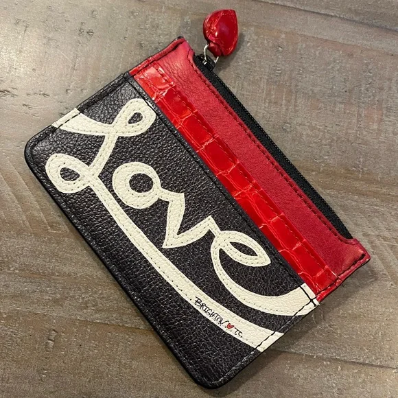 Brighton Love Zip Card Holder - Red, Black, White - Picture 2 of 8
